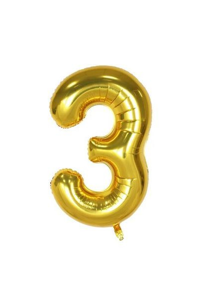 Фольгированная цифра SLIM золото 100см "3" No Brand (302313991)