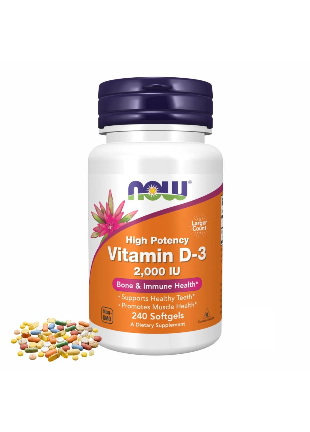 VIT D-3 2000 IU - 240 sgels Now Foods (382395421)