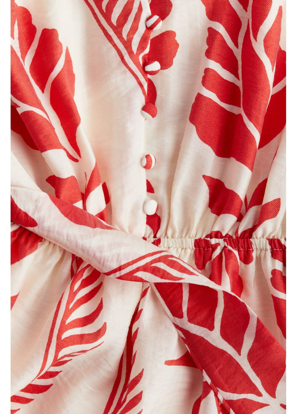 Комбинированное кэжуал платье с поясом H&M однотонное