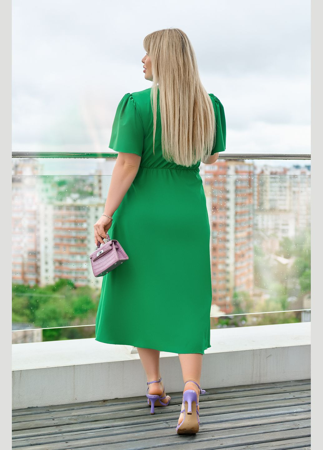 Зелена повсякденний сукня-сорочка сорочка No Brand однотонна