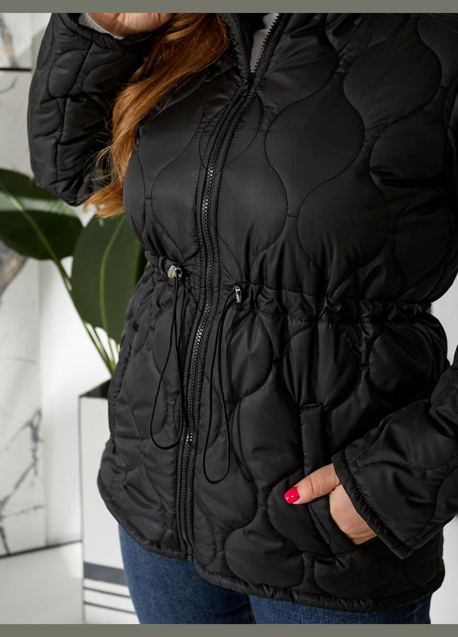 Черная женская весенняя куртка цвет черный р.54/56 452769 New Trend