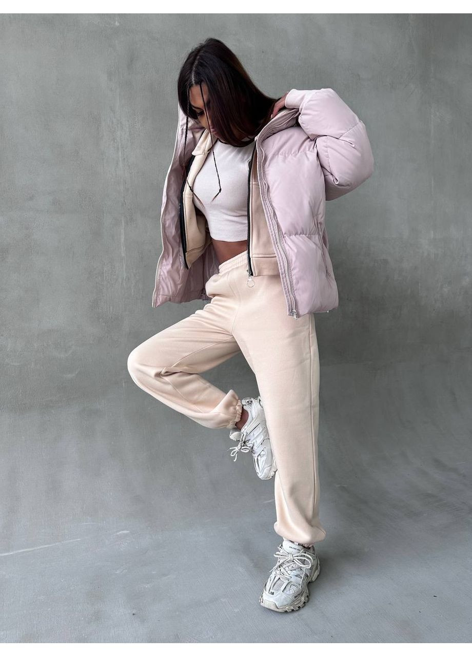 Бежевый зимний Пуховик No Brand