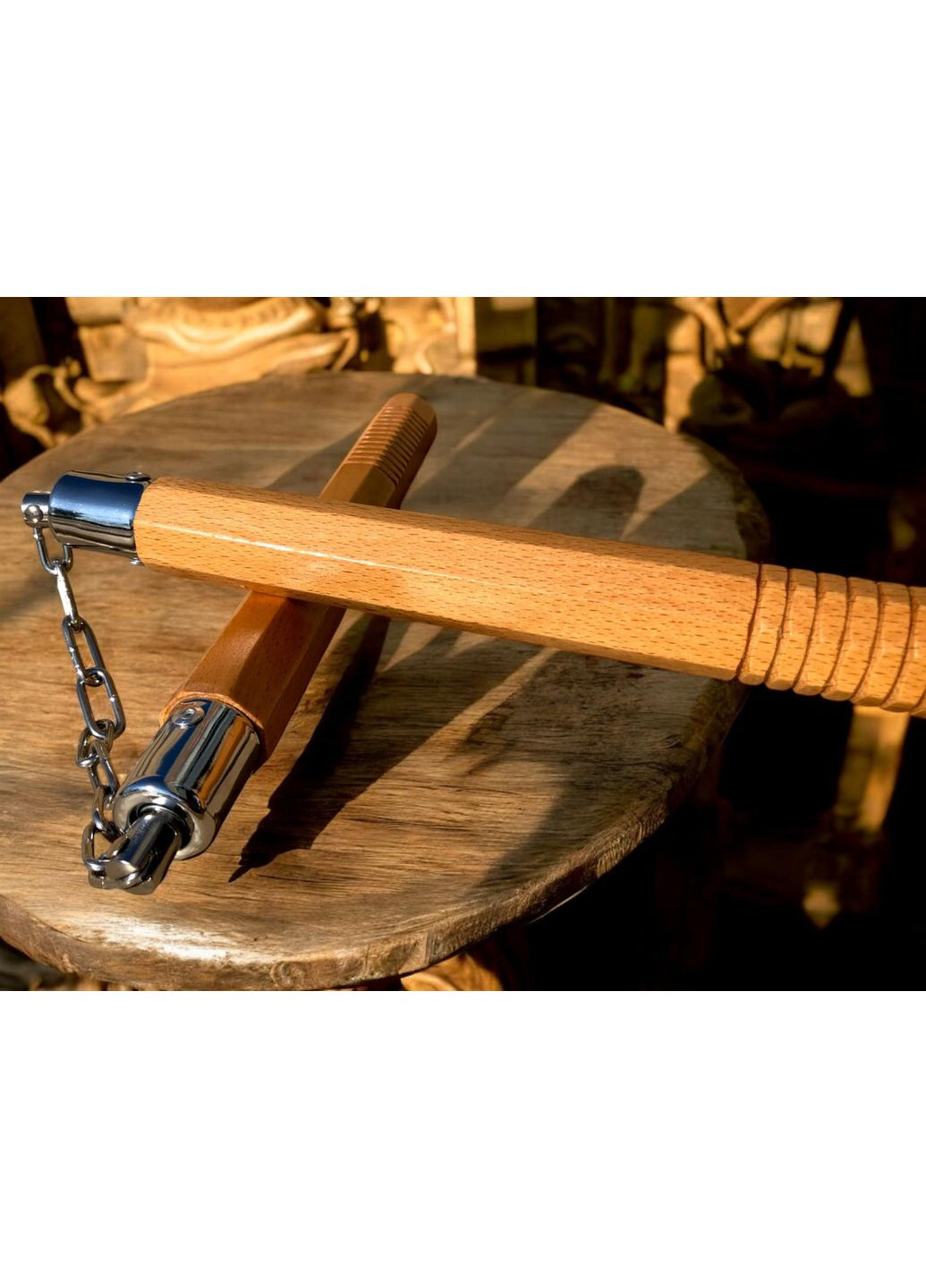 Нунчаки нунчаку тренировочные GDragon соединенные цепью для тренировки деревянные легкие из дуба Коричневые No Brand (357205408)