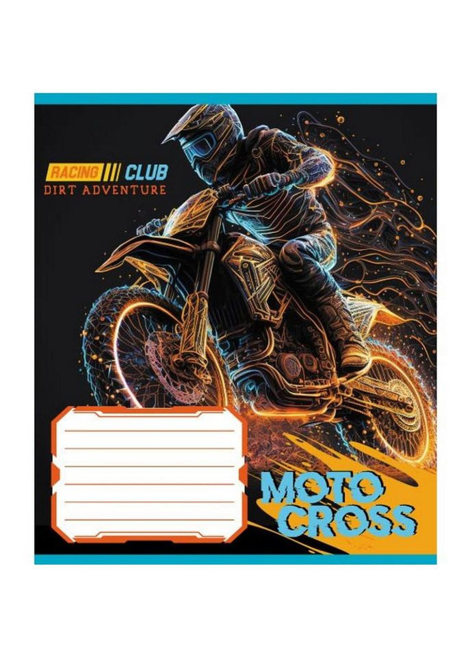 Тетрадь ученическая "Мотокросс" 012-520071L-2 в линию, 12 листов No Brand (362568854)