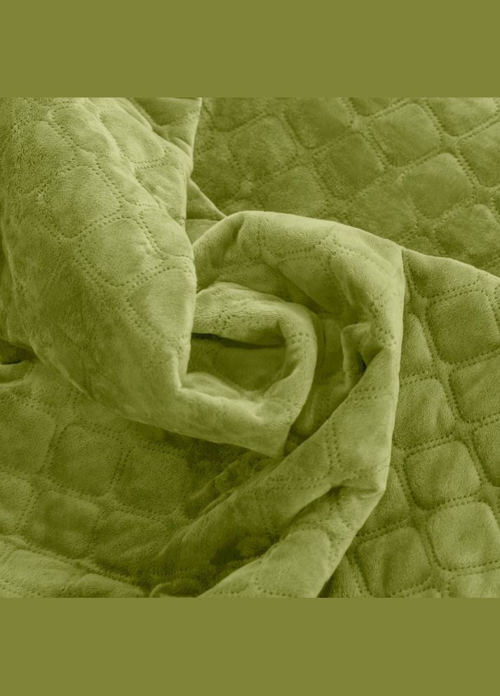 Покрывало Velour Ромб круглый 4-00518-22449 240х260 см салатовое ТЕП (364109338)