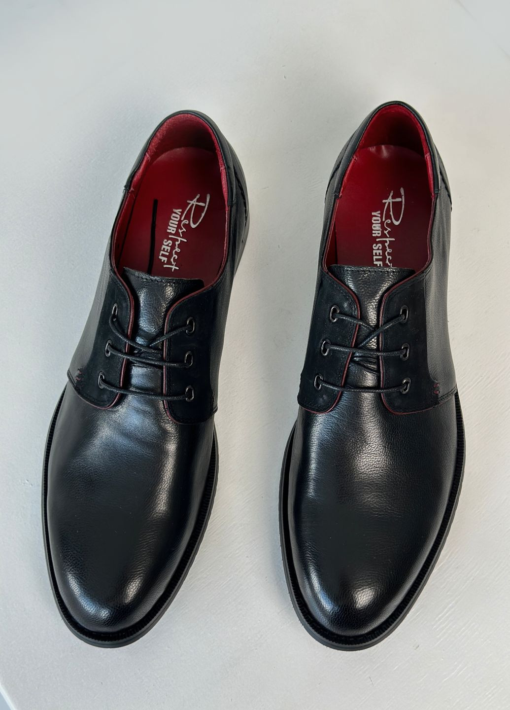 Черные классические туфли мужские деловые черные демисезонные Respect