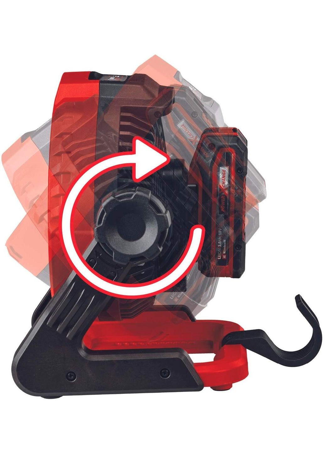 Вентилятор аккумуляторный GE-CF 18/2200 Li, 18В, PXC 180мм, 1200-2200об/мин, 1.2кг, без АКБ и ЗП Einhell (342113967)