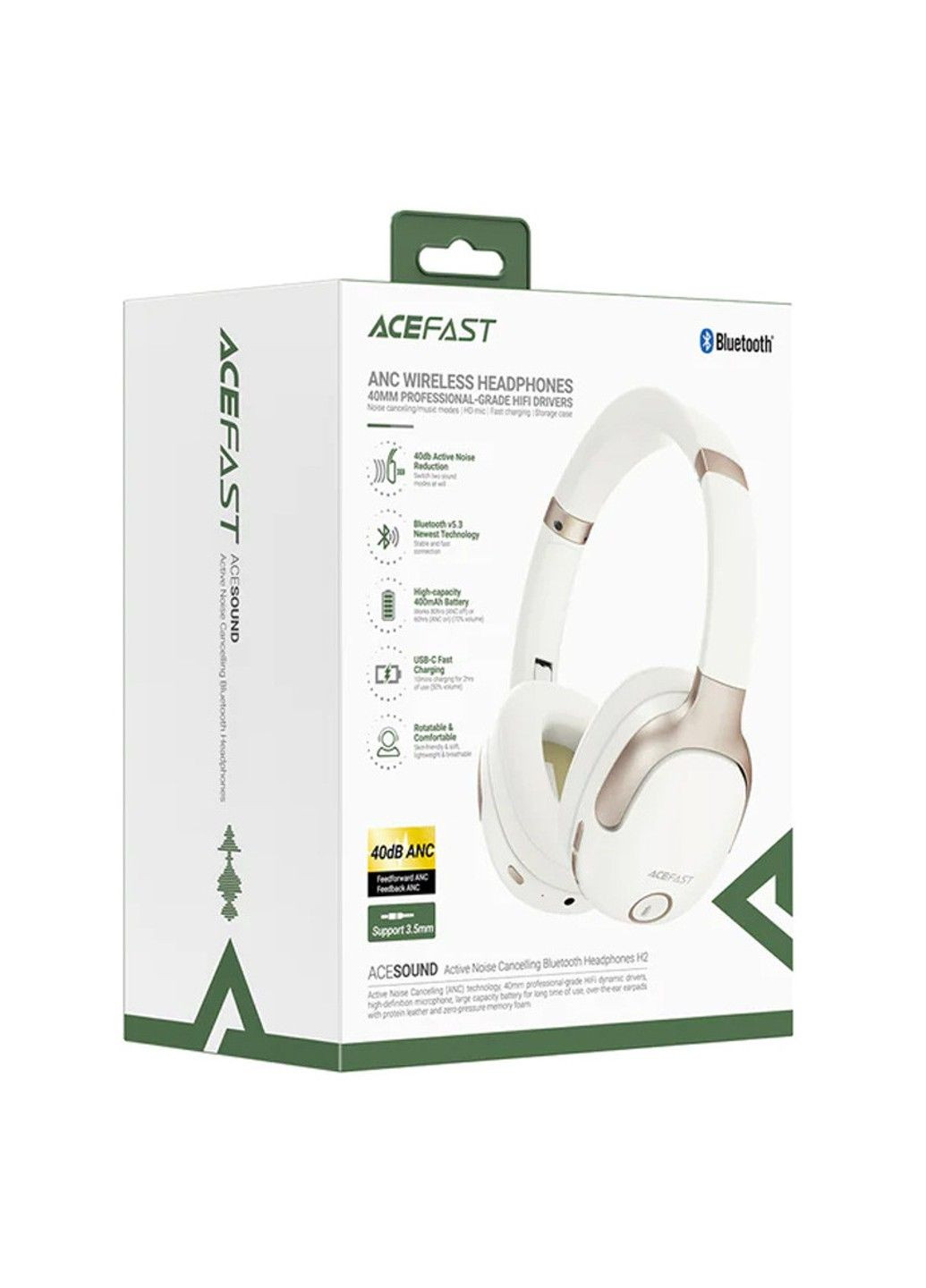 Накладні бездротові навушники H2 Acefast (292313349)