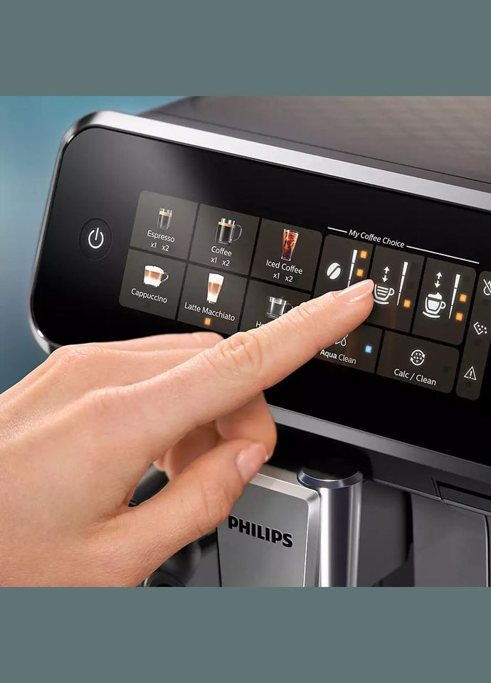 Кавомашина Series 3300 1.8л, зерно + мелена, автомат.капучинатор, дисплей, авторецептів - 6, чорний Philips (315600920)