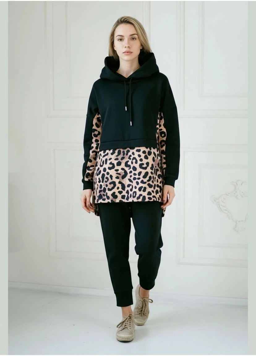 Костюм спортивний жіночий з бавовни fashion tayt леопардовий JUGO fashiontayt-LEO (377724090)