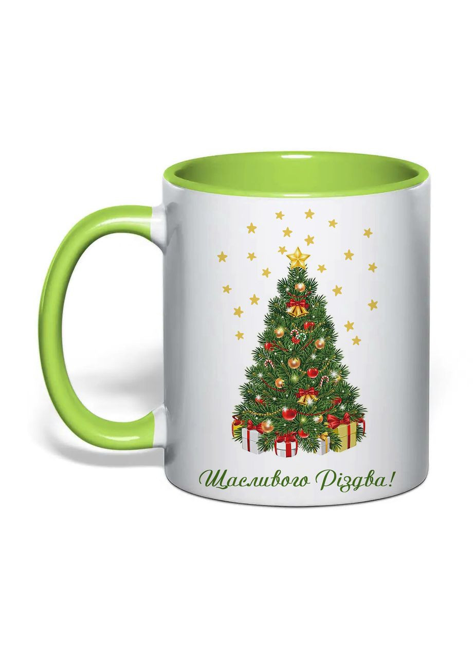 Чашка с печатью "Счастливого Рождества!" 330 мл (цвет салатовый) (34484) No Brand (369798474)