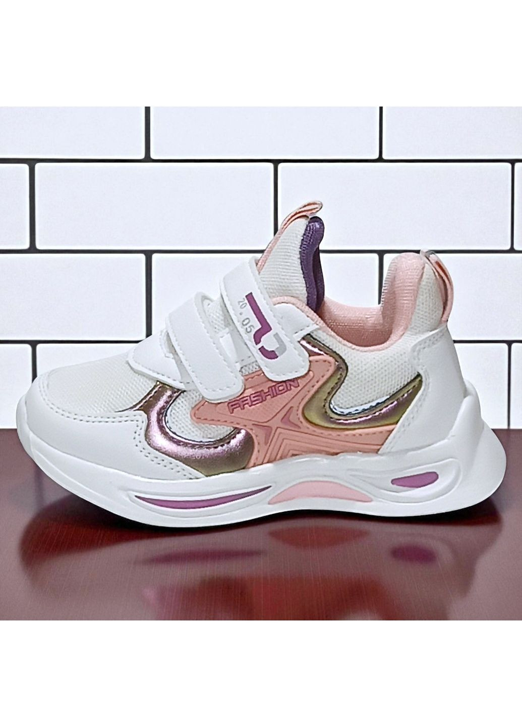 Белые демисезонные текстильные ортопедические кроссовки для девочки на липучках Tom.M