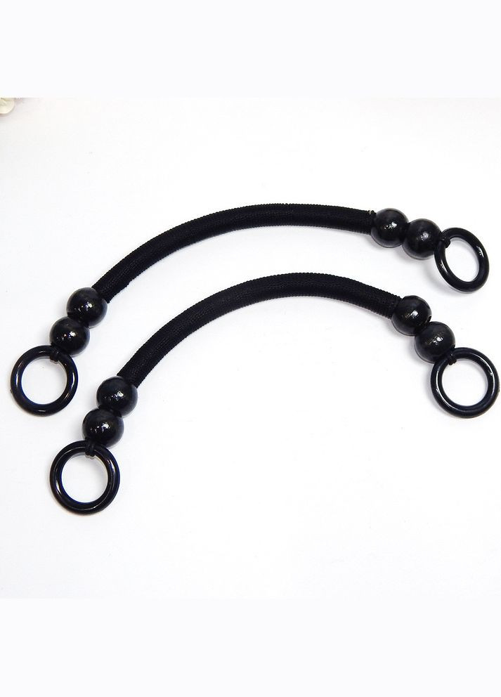 Ручки для сумки, нейлон/дерев’яні намистини, 37 см, чорні, 2 шт No Brand (341731225)