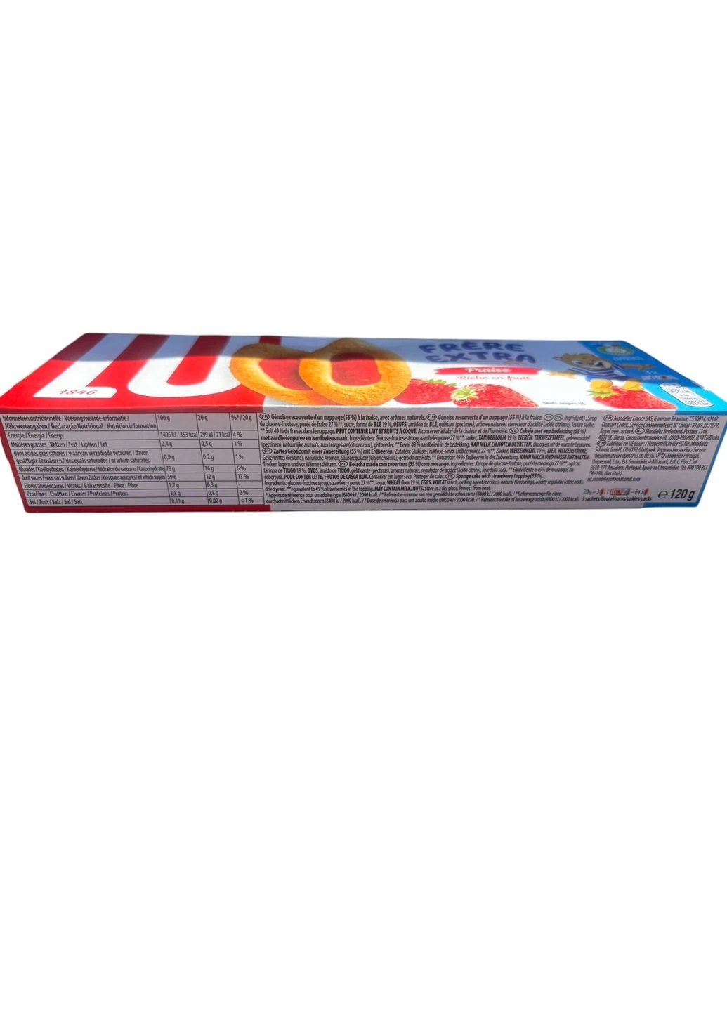 Печиво LU Lulu La Barquette Fraise полуниця 4 уп по 6 шт 120 гри Milka (389545650)