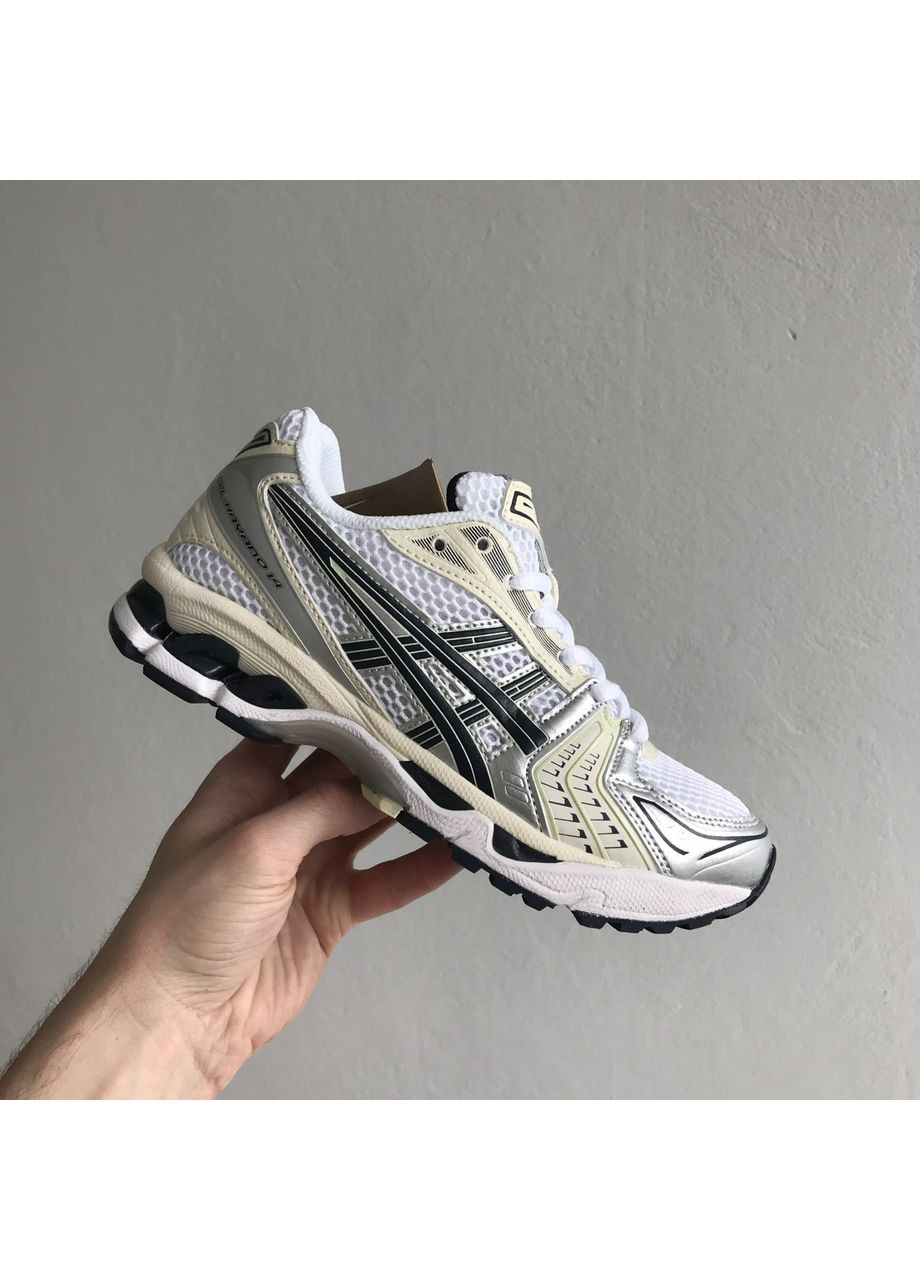 Кросівки жіночі і чоловічі Asics Gel-Kayano 14 white grey black | Асікс Гель-Каяно 23 білі демісезони (364667093)