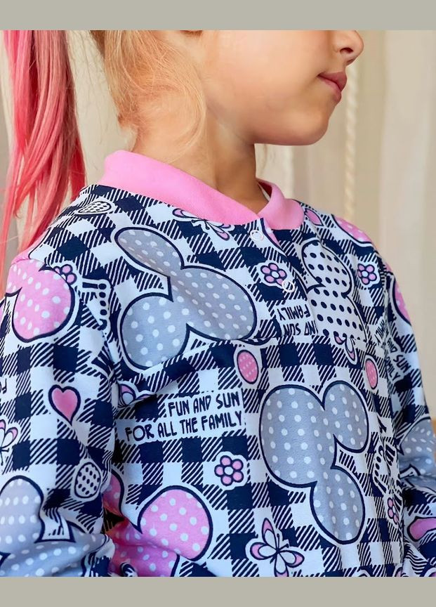 Серая пижама для девочки на кнопке hc (h001-6077-024-5) No Brand