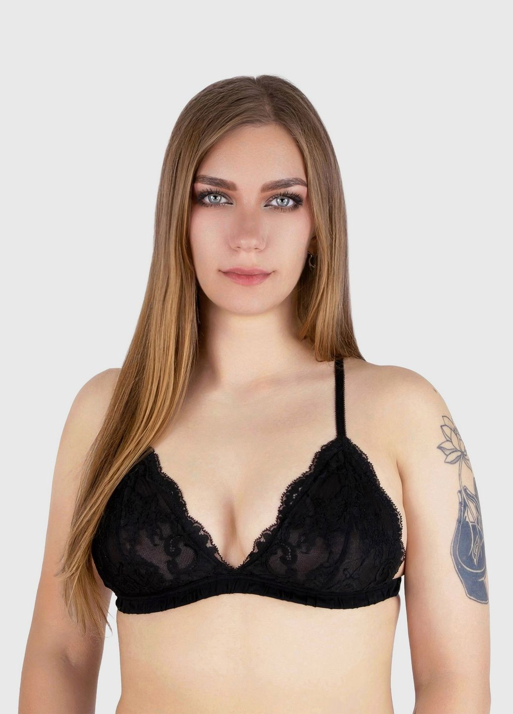 Чорний бюстгальтер Acousma без кісточок мереживо