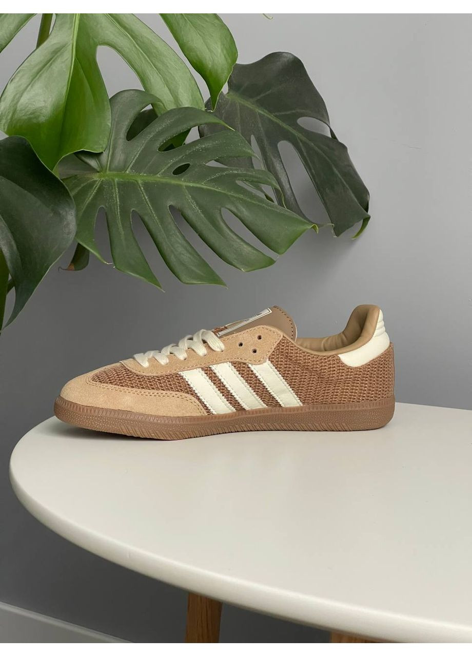 Коричневі Осінні кросівки чоловічі і жіночі adidas samba og cardboard | адідас самба ог коричневі No Brand