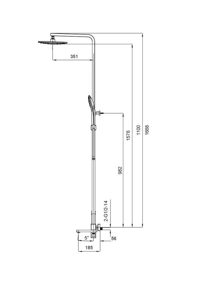 Душова колона із змішувачем KB-56009-05 ( ) (KR3507) KOER (321194030)