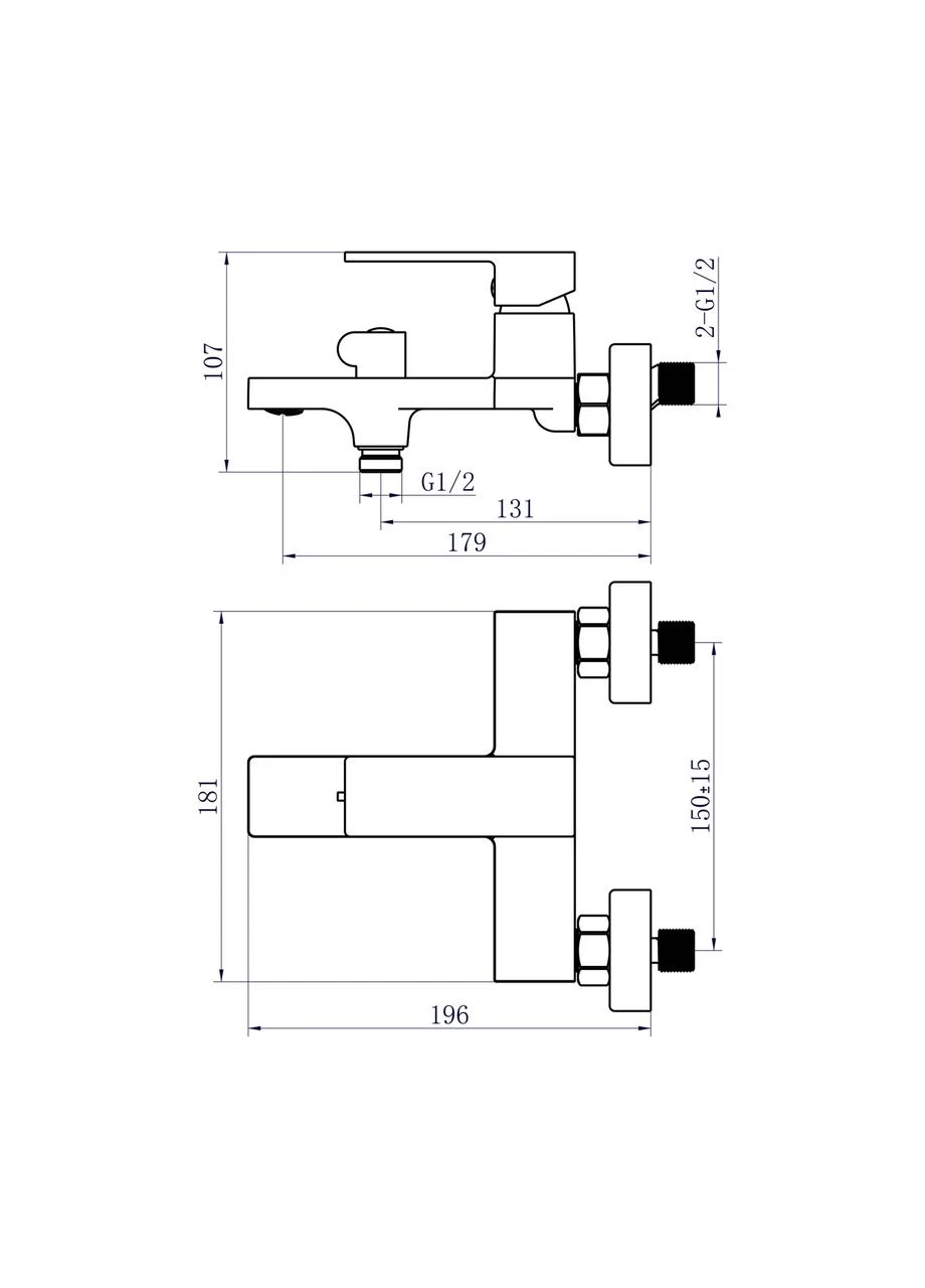 Смеситель для ванны Gemini (с душевым гарнитуром) QTGEM259GMB45684 Gunmetal Black PVD Qtap (396884090)