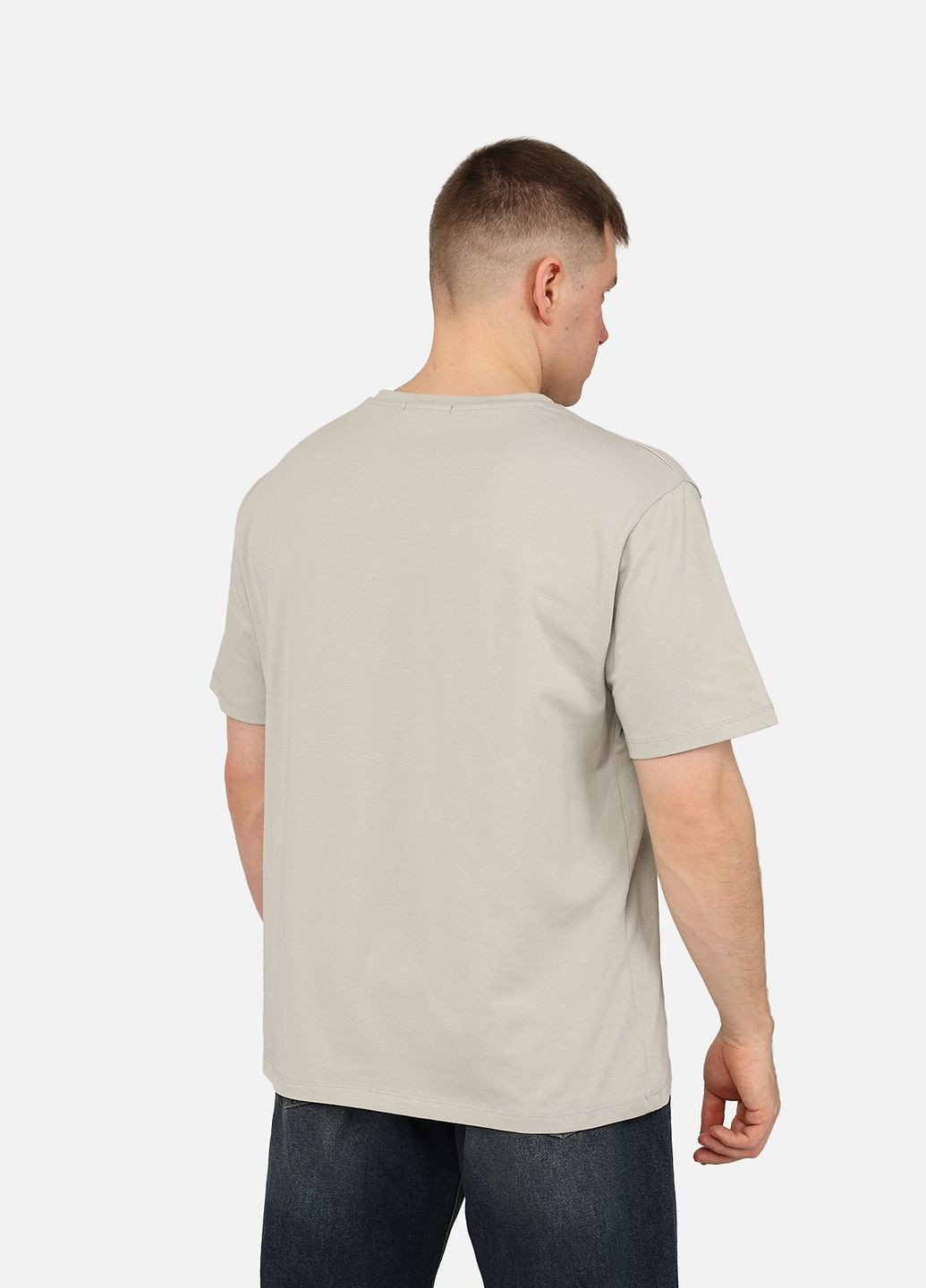 Светло-серая футболка с коротким рукавом мужская цвет светло-серый cb-00270051 Yuki