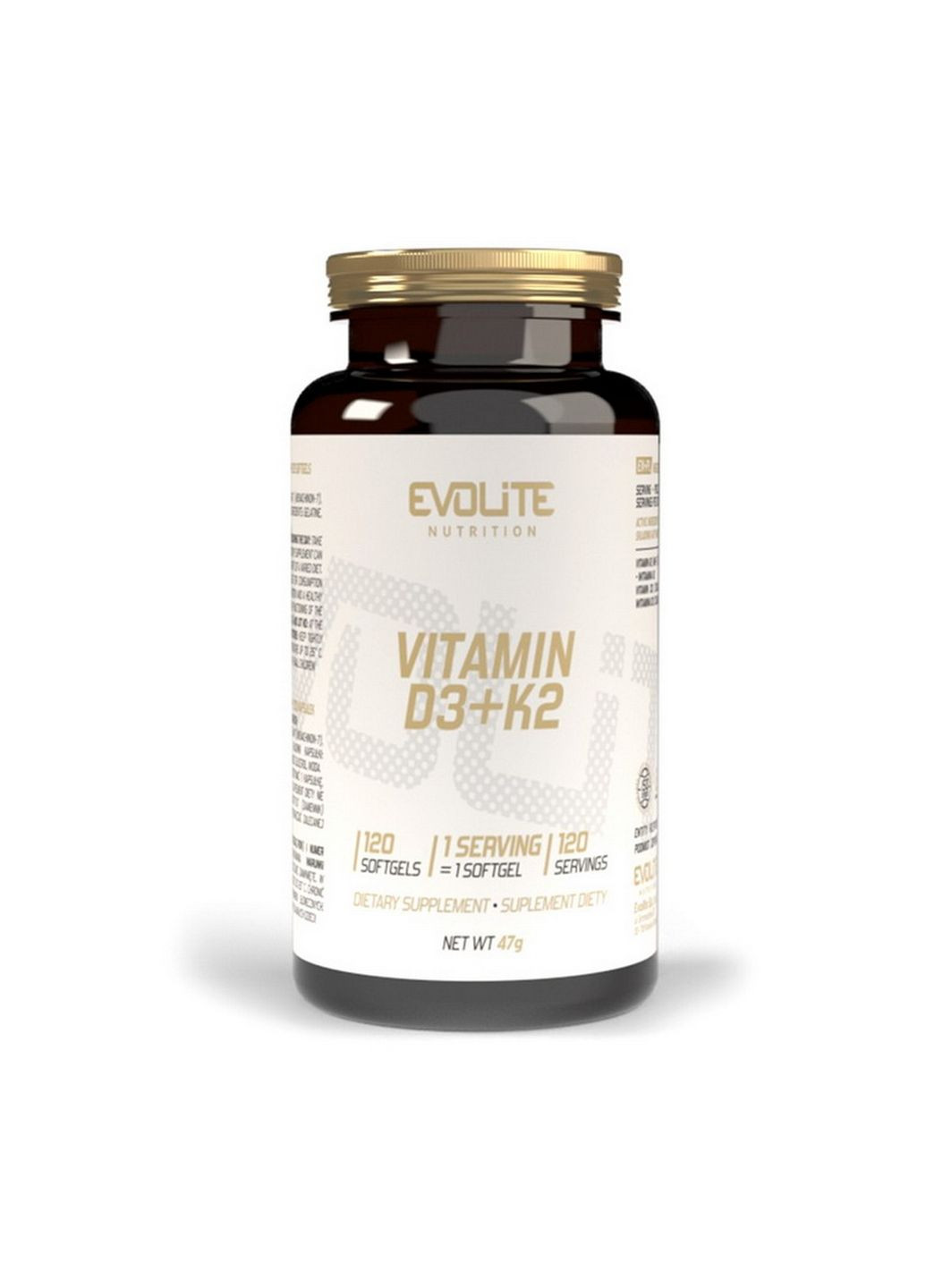 Витамины и минералы Vitamin D3+K2, 120 капсул Evolite Nutrition (293481773)