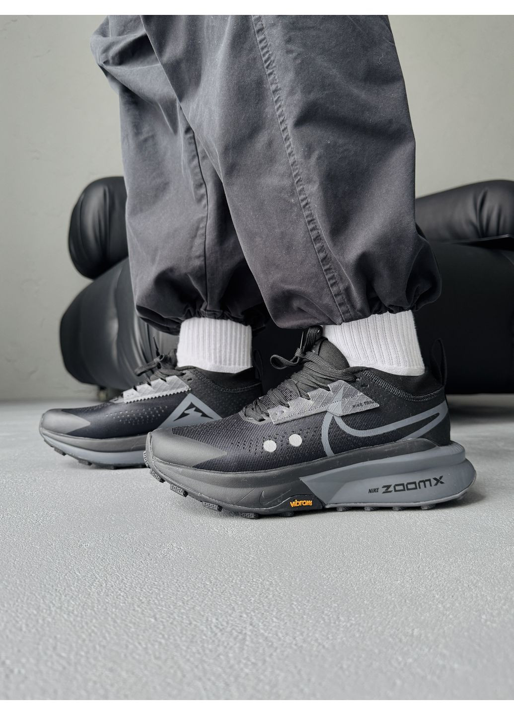 КРОССОВКИ ЖЕНСКИЕ NIKE ZEGAMA TRAIL 2 ZOOMX BLACK НАЙК No Brand чёрные демисезоны (368867977)