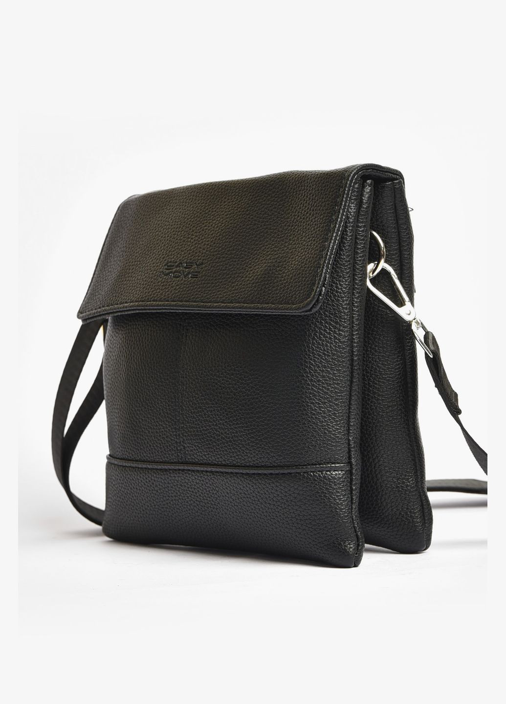 Сумка чоловіча через плече з екошкіри чорного кольору Let's Shop (336147712)