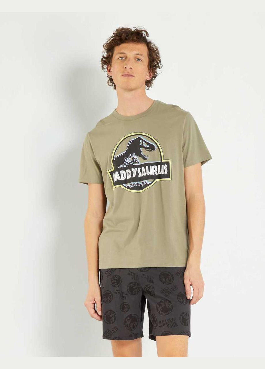 Пижама (комплект),хаки-черный с принтом, Kiabi (297983452)