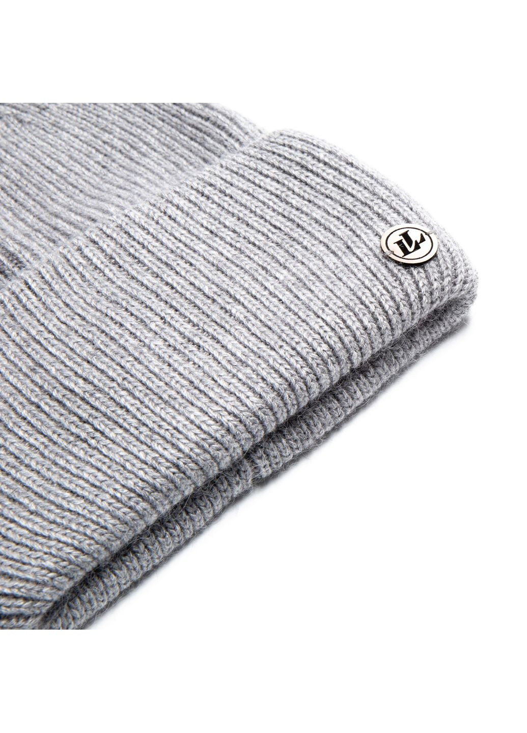 Набор шапка бини + шарф мужской шерсть серый GEORGE 695-000 LuckyLOOK 695-000m (289359555)