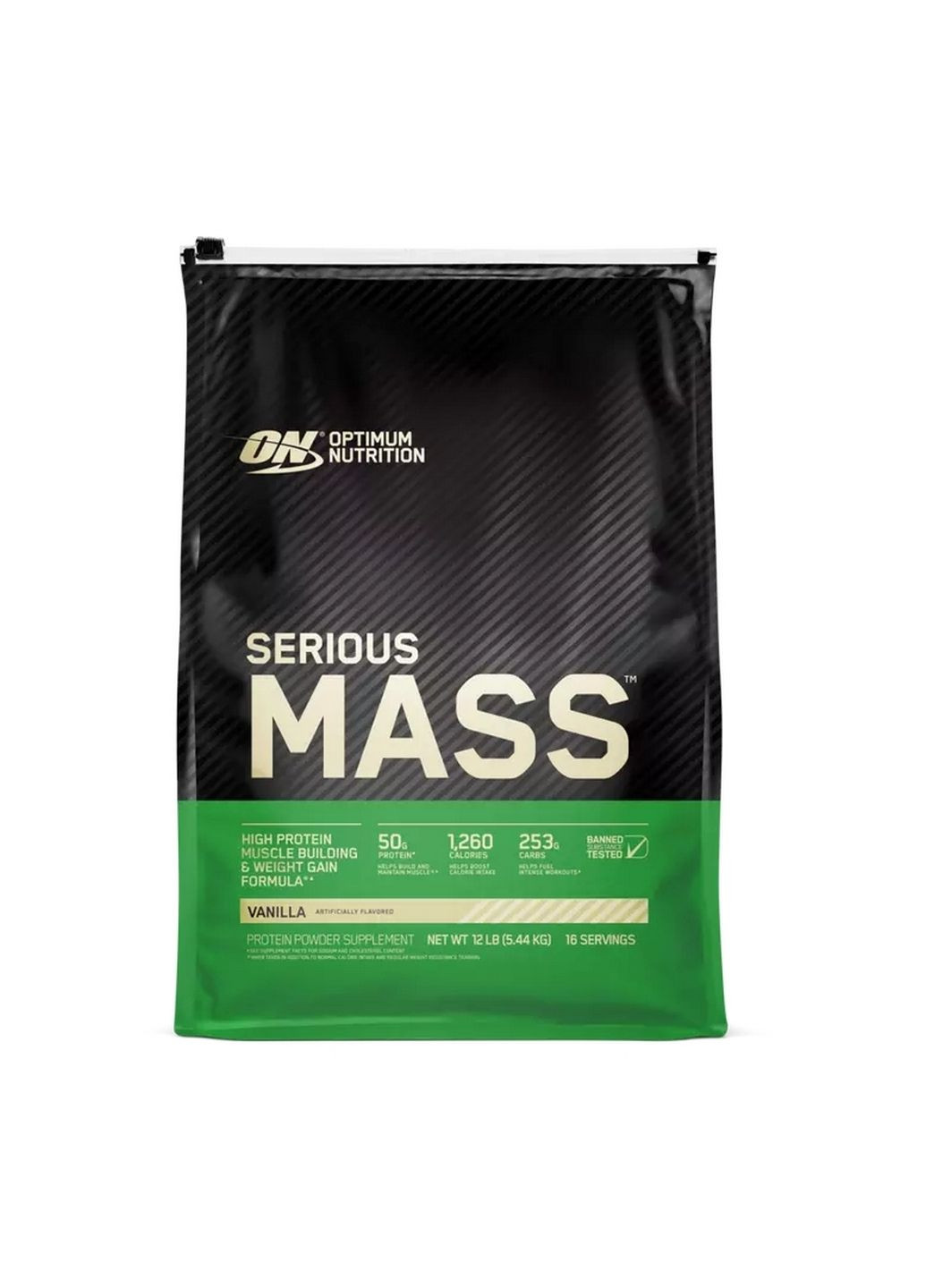 Гейнер Serious Mass, 5.45 кг EU Ваніль Optimum Nutrition (315873529)