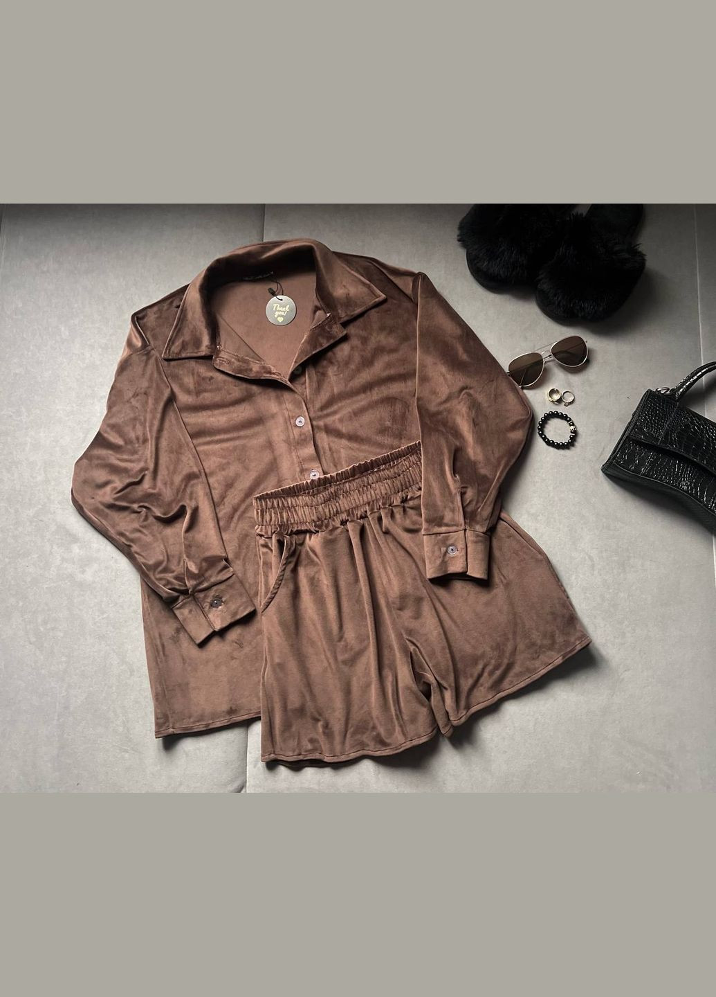 Женский костюм рубашка+шорты Україна (327087986)