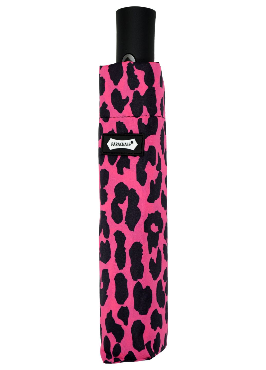 Розовый зонт складной 3259-05 полный автомат чёрно-розовый Parachase средний система антиветер (311600101)