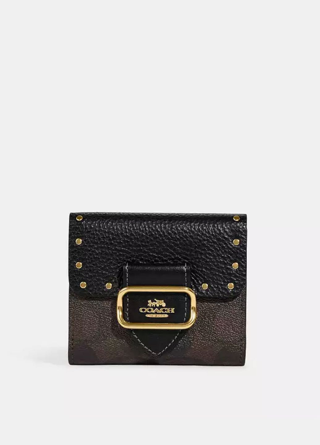 Кошелек Coach SMALL MORGAN WALLET IN COLORBLOCK SIGNATURE CANVAS WITH RIVETS (CF471) (317202231)