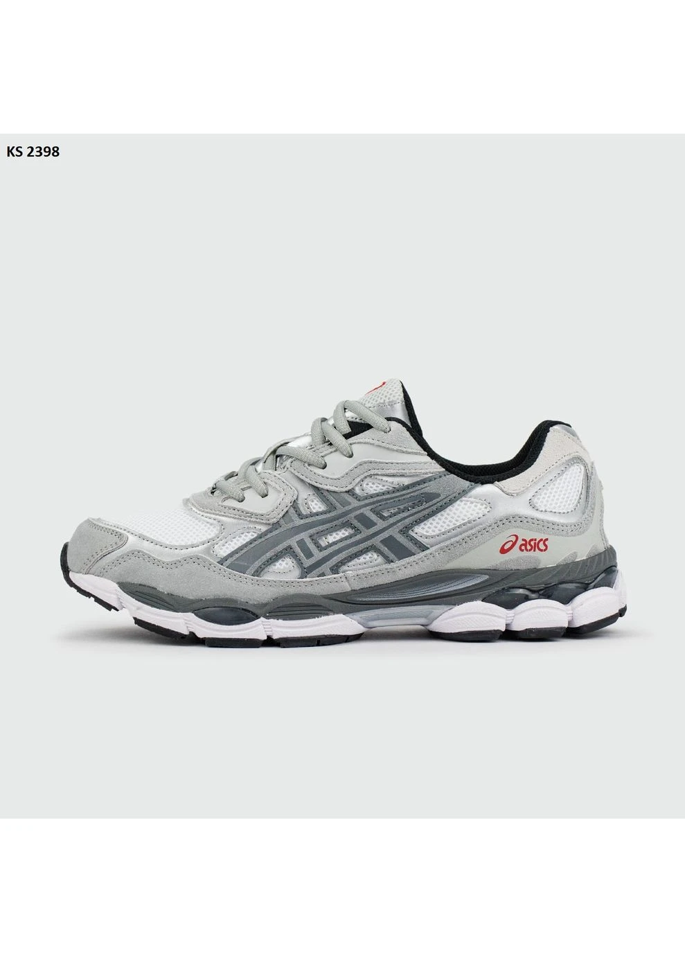 Белые летние кроссовки asics gel-nyc grey white асикс гель нюк No Brand