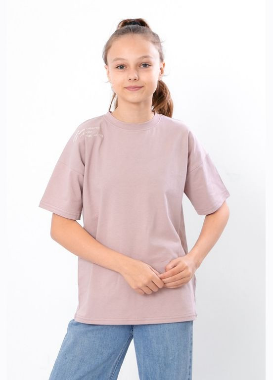 Бежевая летняя футболка для девочки (подростковая) Носи своє
