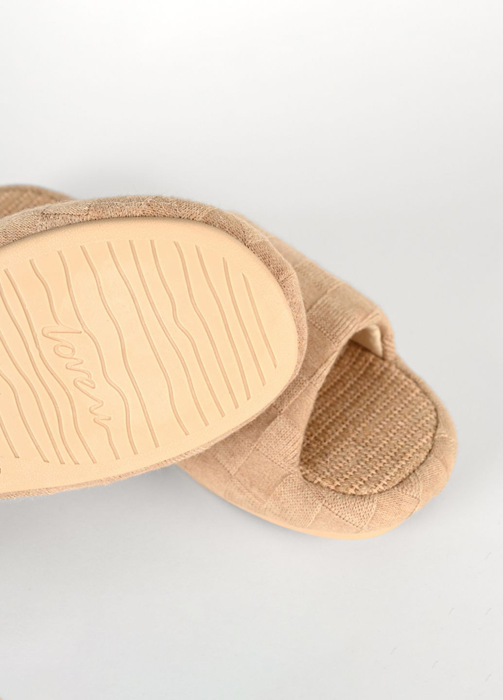 Бежевые тапочки женские с открытым носком nika MVM