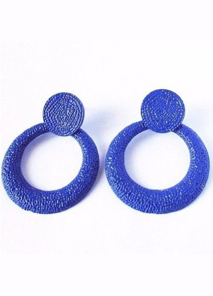 Сині масивні стильні сережки геометрія Fashion Jewelry (336950545)