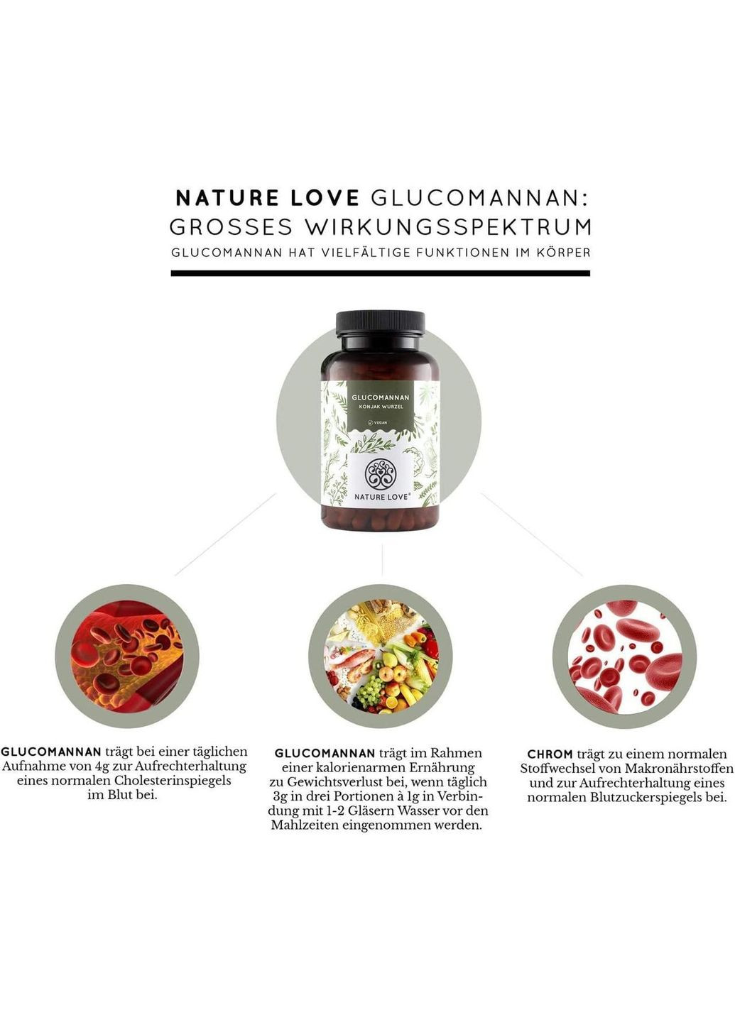 Глюкоманнан из корня конжака от - 120 капсул Nature Love (299717623)