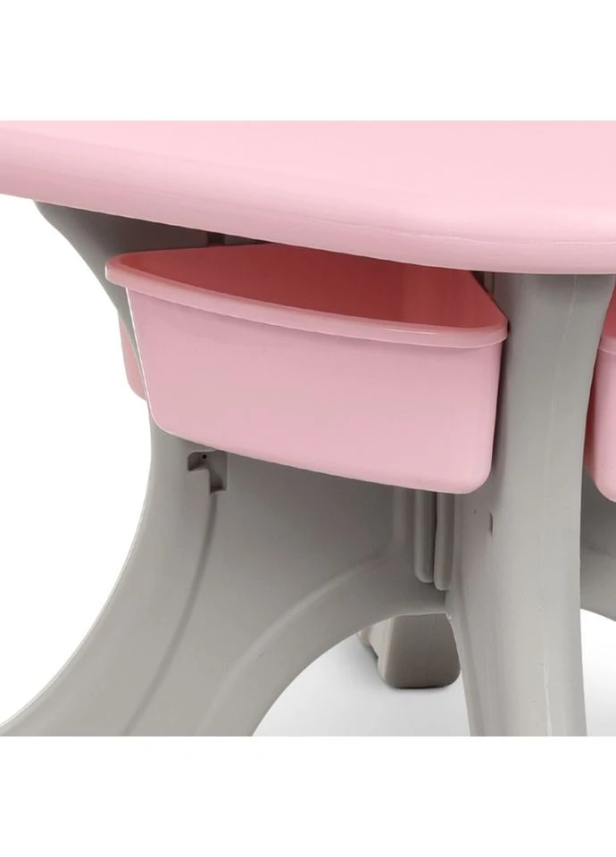 Дитячий Стіл З Двома Стільцями New Table-8 Сіро-рожевий Seli No Brand (394378044)