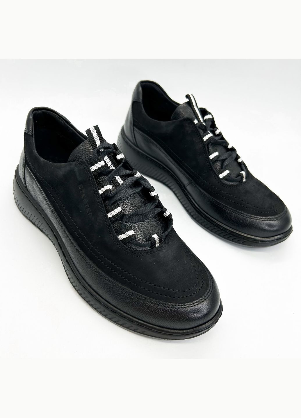 Чорні всесезонні кросівки (р) нубук/шкіра 0-1-1-8347 Stepter