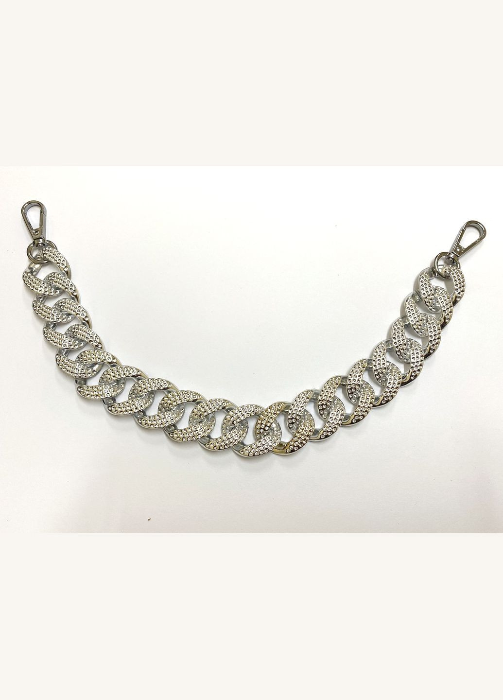 Ручка цепочка для сумки декоративный цвет серебро 35 см с карабинами No Brand 4991 (329882416)