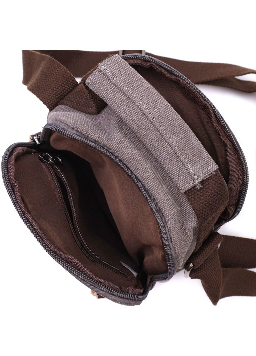 Сумка мужская через плечо из плотного текстиля 22217 Серый Vintage (302008841)