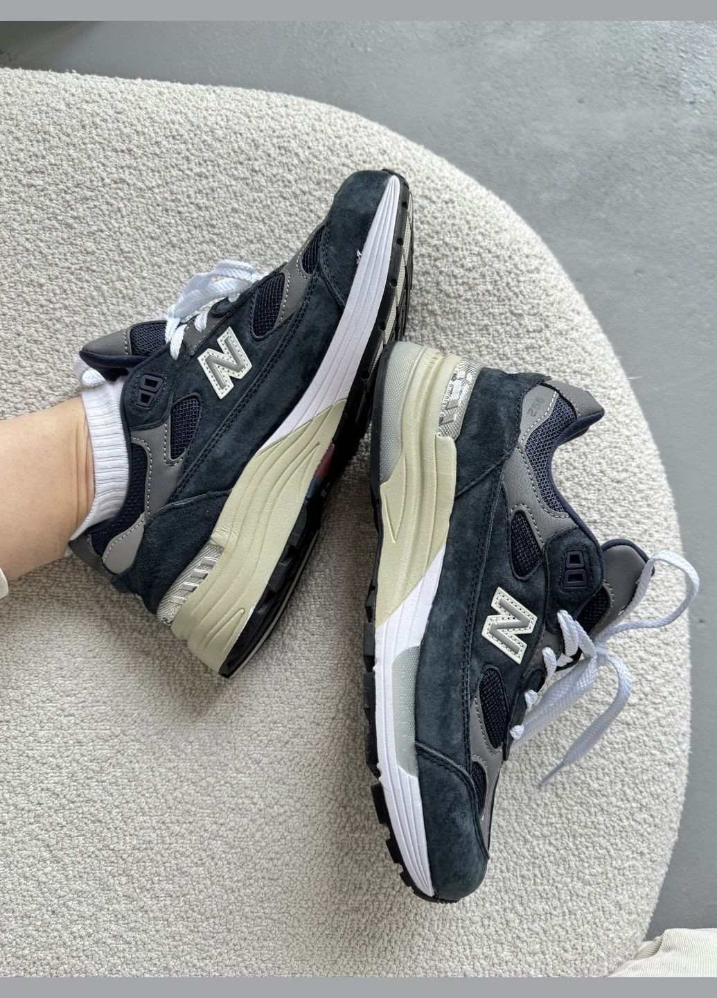 Кроссовки женские и мужские New Balance 992 blue | Нью Беланс 992 синий No Brand синие демисезоны (316663526)