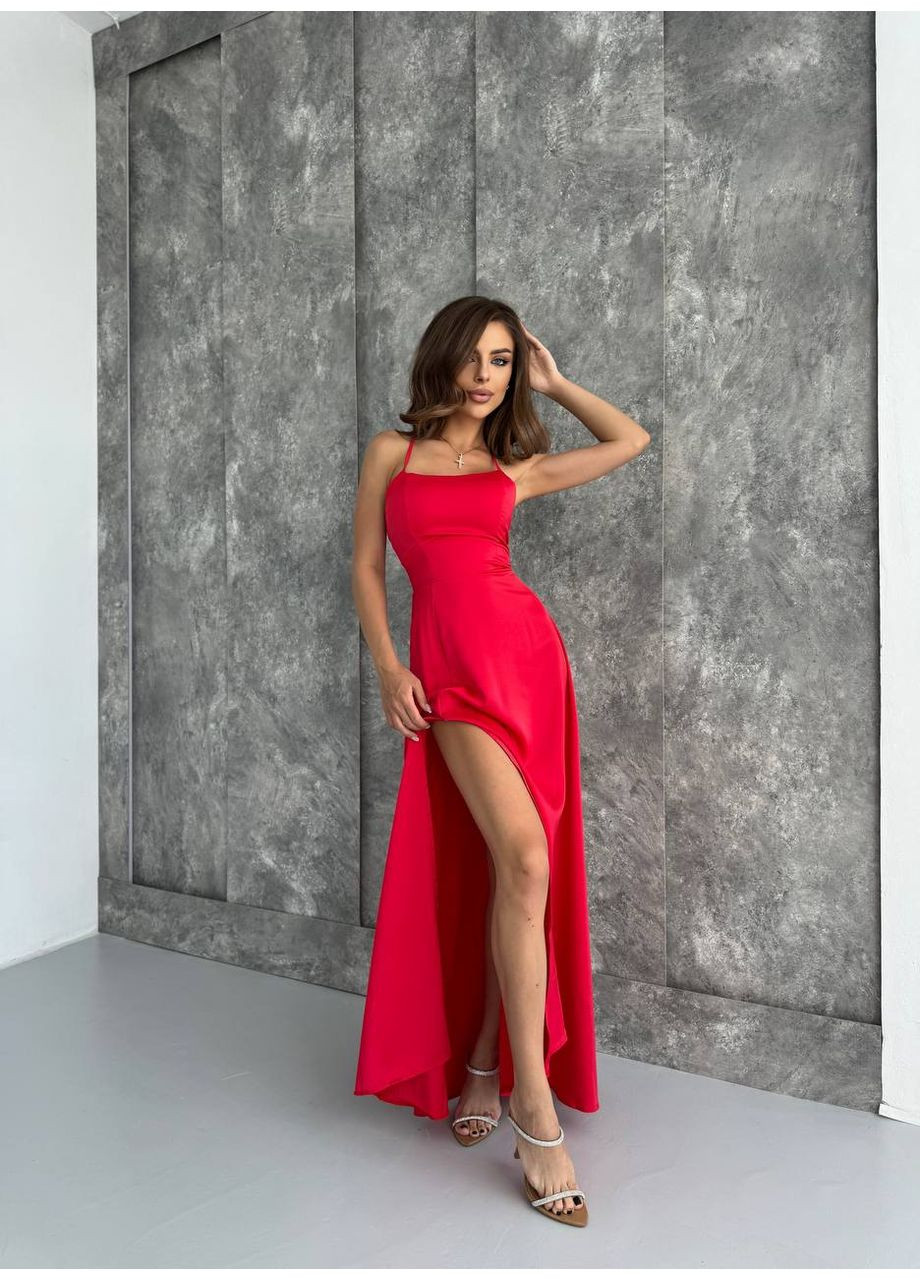 Червона святковий, коктейльна, вечірня жіноча елегантна максі сукня а-силует Avanti однотонна