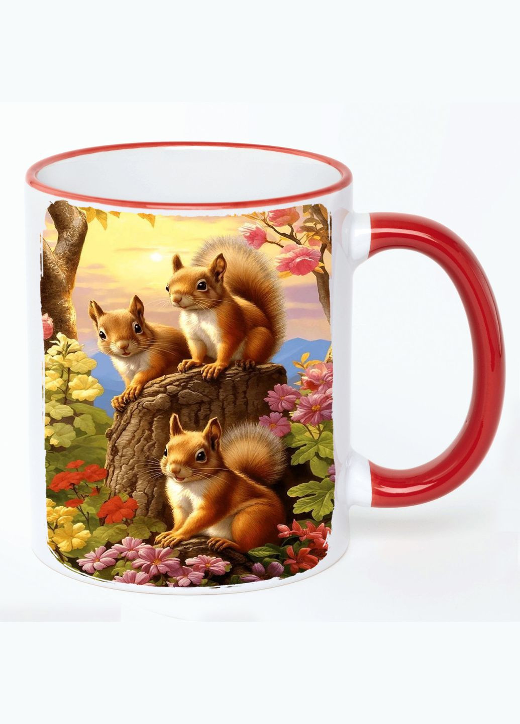 Чашка с детским рисунком (кружка, кружка) #0028 Белая с Красной ручкой 330 мл No Brand (322714793)