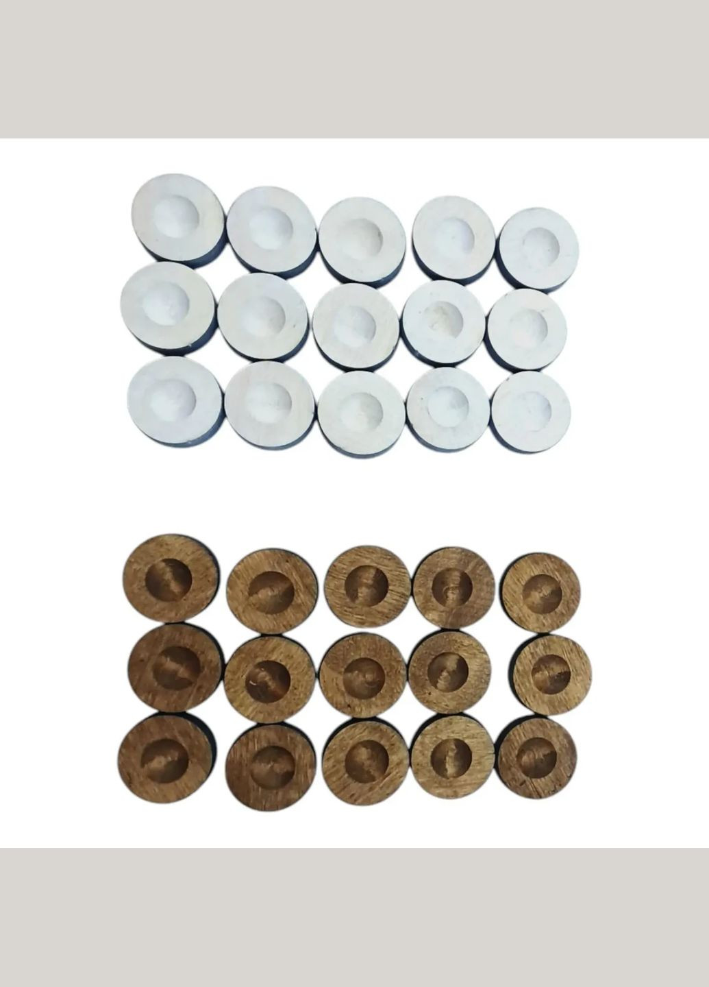 Фишки для нард(д28мм,выс-10мм)массив дерева,кубики в комплекте,белые и коричневые с темным кантом No Brand (313402860)