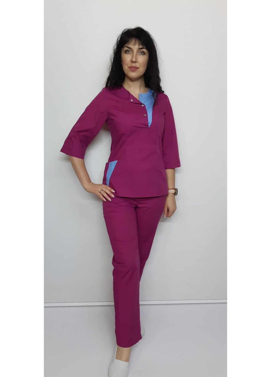 Медичний жіночий костюм Греммі бавовна 50 розмір три чверті рукав No Brand (365843495)