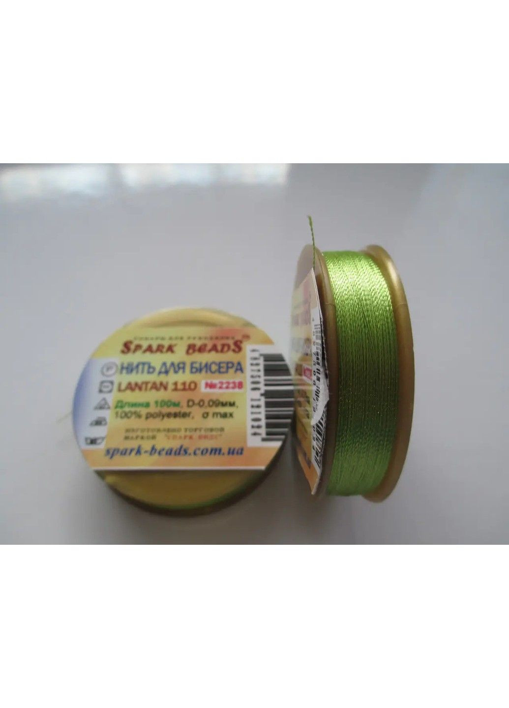 Нить для бисера, бисерная нить Tytan Лантан (Lantan) Зеленый чай 100 м Spark Beads бисероплетение мулине No Brand (334343071)