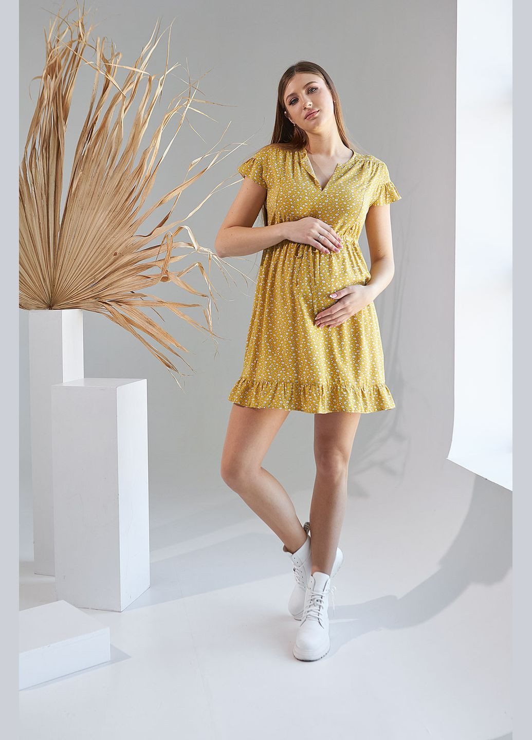 Горчичное повседневный платье 2152 1527 Dianora